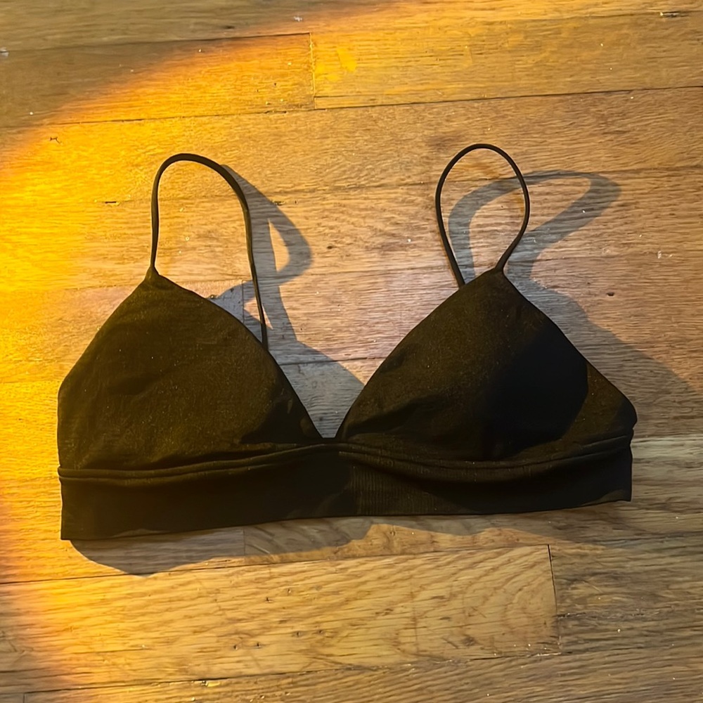 black spandex bra top